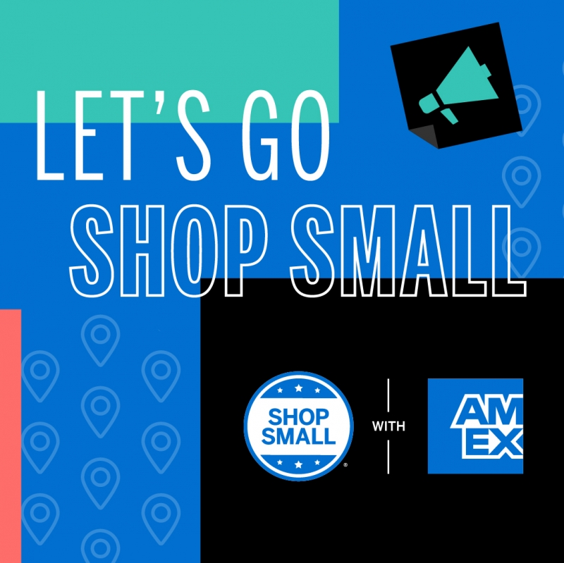 Let's go shop small sign